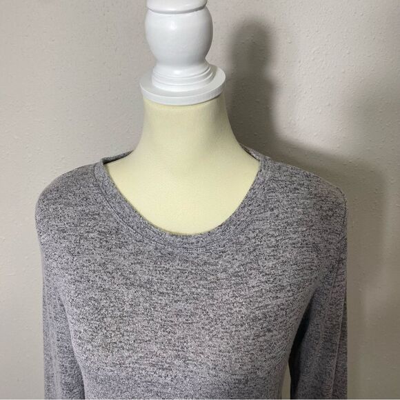 Cuddl Duds Soft Knit Gray Heathered Classic Long Sleeve Crewneck Sweater Women M - Picture 10 of 16